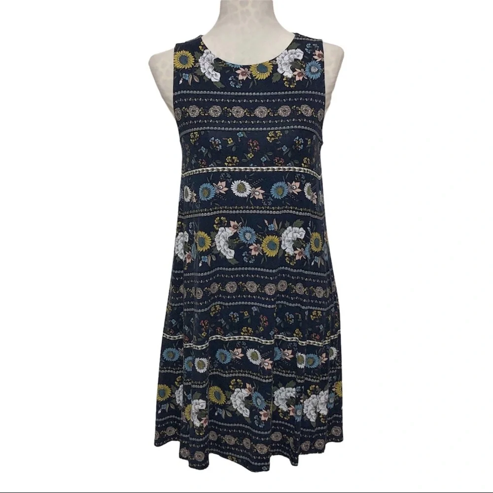 Loft Floral Printed Swing Dress - Picture 1 of 12